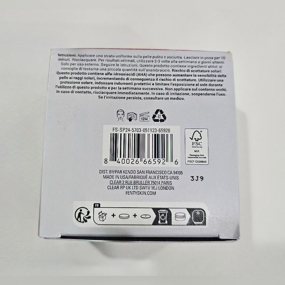 Fenty Skin Cherry Dub Blah 2 Bright 5% AHA Face Mask - 2.5 fl oz/75 ml - NWT - Picture 3 of 6